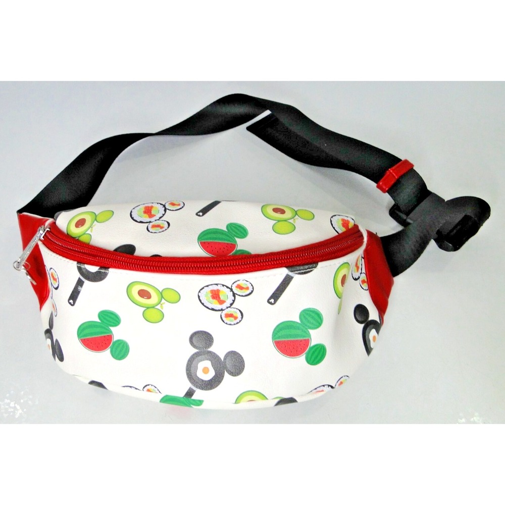 Disney Loungefly Mickey Mouse Foods Adjustable Strap Fanny Pack Hip Bag Purse